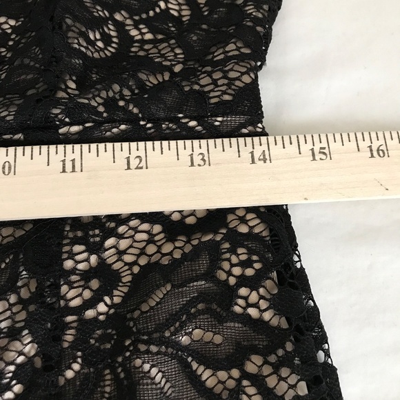 EN FOCUS STUDIO Lace Overlay Midi Dress Black Women’s Size 8 - Picture 12 of 16